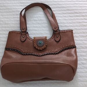 Elegant Brown Faux Leather Tote Bag